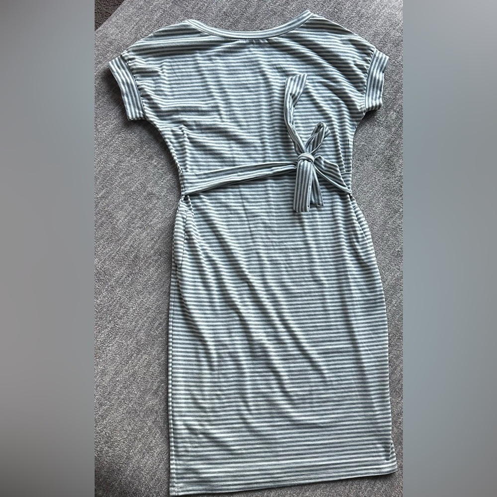 Tie Cotton Striped Dress